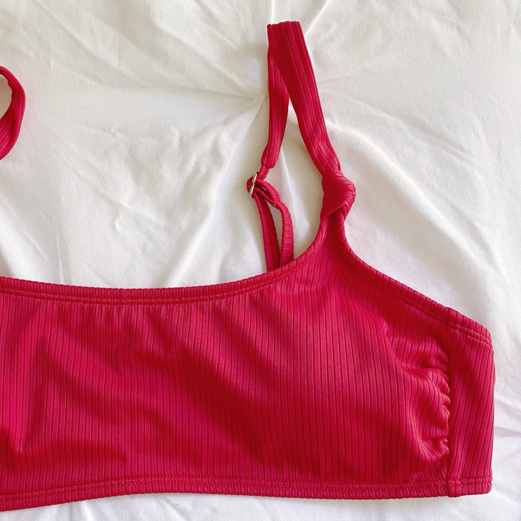 Xhilaration | Red Ribbed Bikini Top